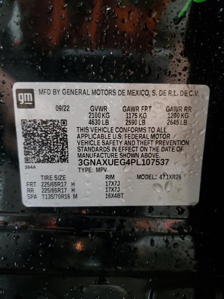 2023 CHEVROLET EQUINOX LT VIN:3GNAXUEG4PL107537