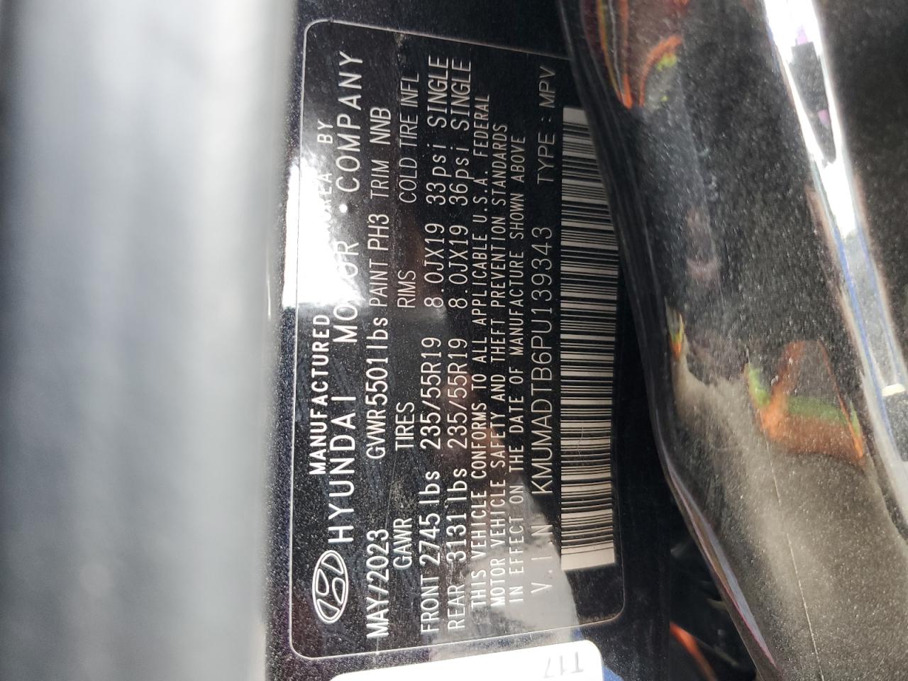 2023 GENESIS GV70 BASE VIN:KMUMADTB6PU139343