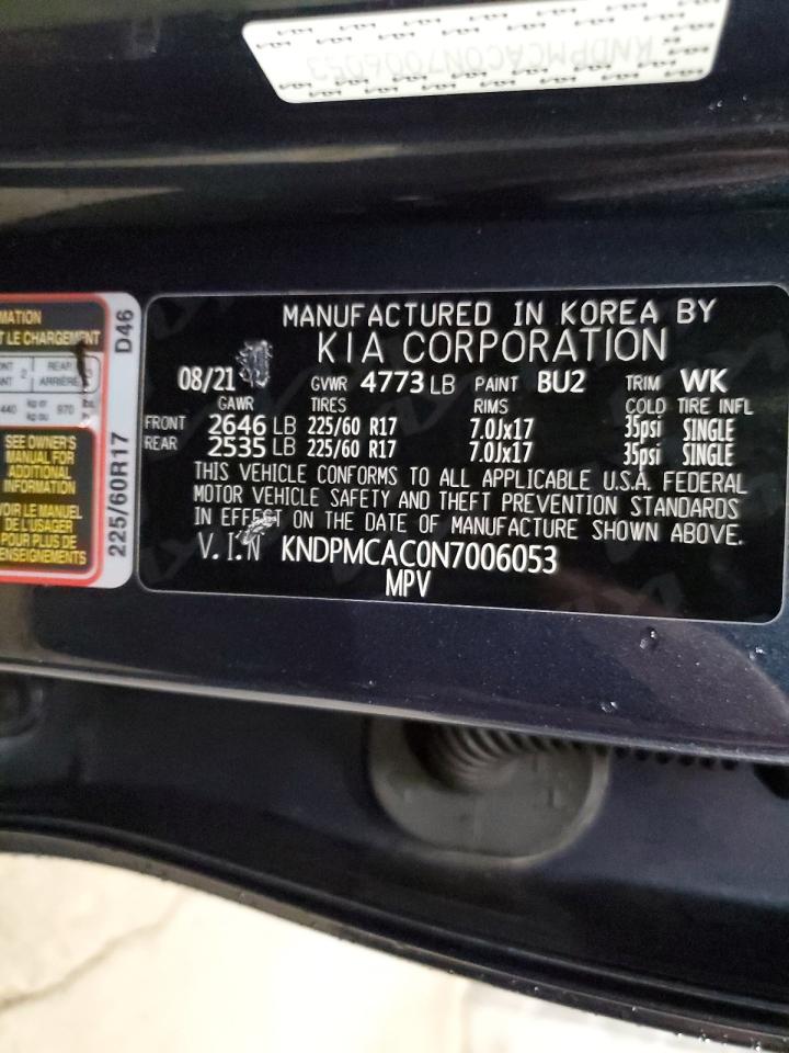 2022 KIA SPORTAGE LX VIN:KNDPMCAC0N7006053