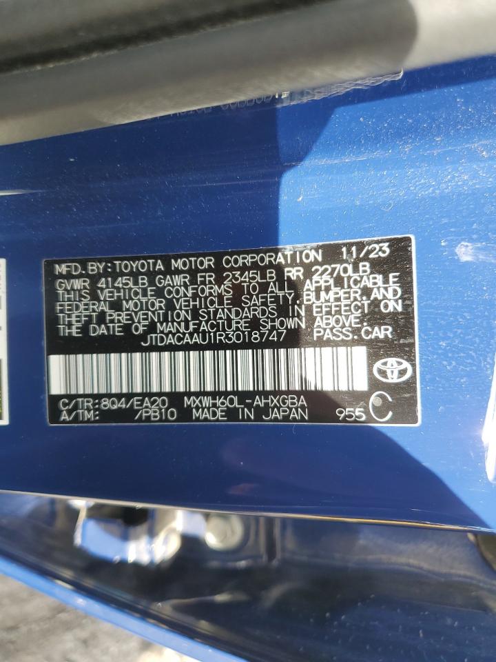 2024 TOYOTA PRIUS LE VIN:JTDACAAU1R3018747