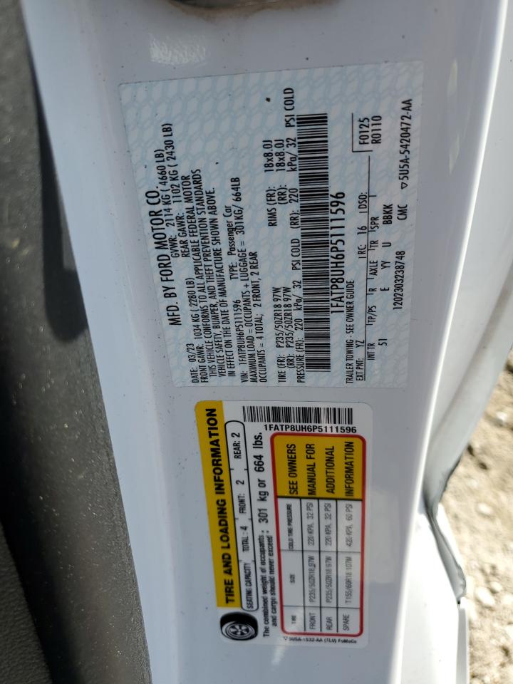 2023 FORD MUSTANG VIN:1FATP8UH6P5111596