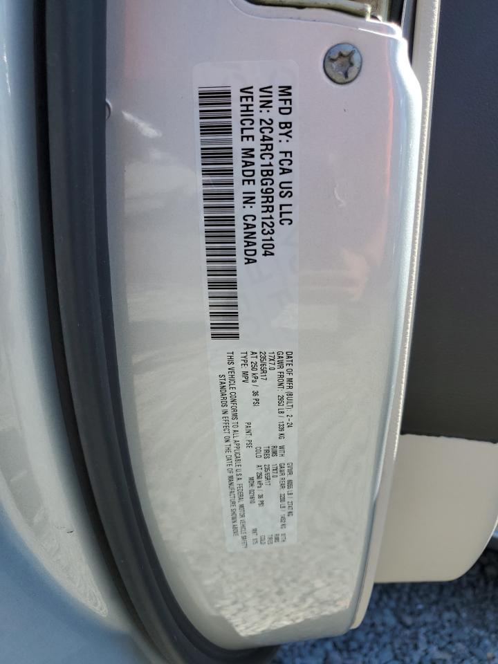 2024 CHRYSLER PACIFICA TOURING L VIN:2C4RC1BG9RR123104