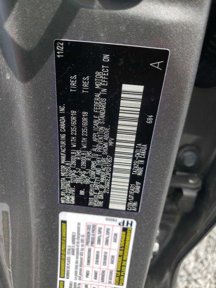 2023 LEXUS NX 350 VIN:2T2GGCEZ3PC017857