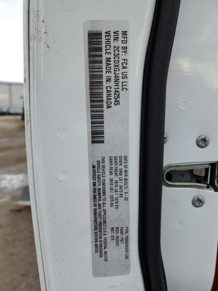 2022 DODGE CHARGER SCAT PACK VIN:2C3CDXGJ4NH142545