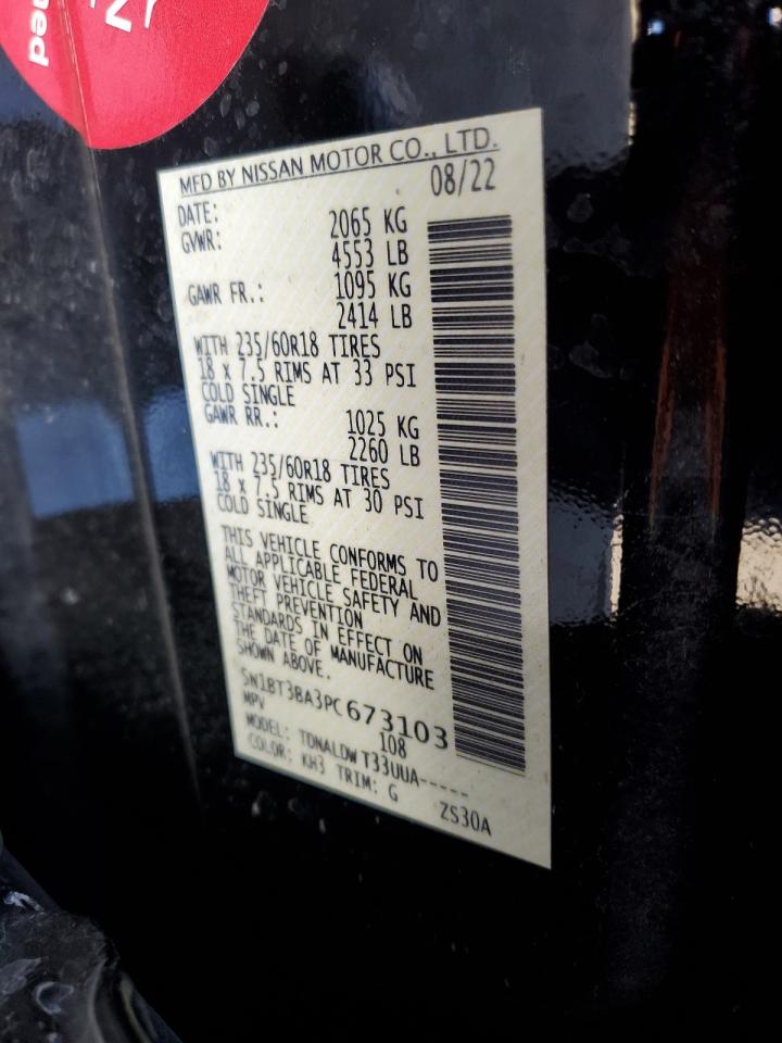 2023 NISSAN ROGUE SV VIN:5N1BT3BA3PC673103