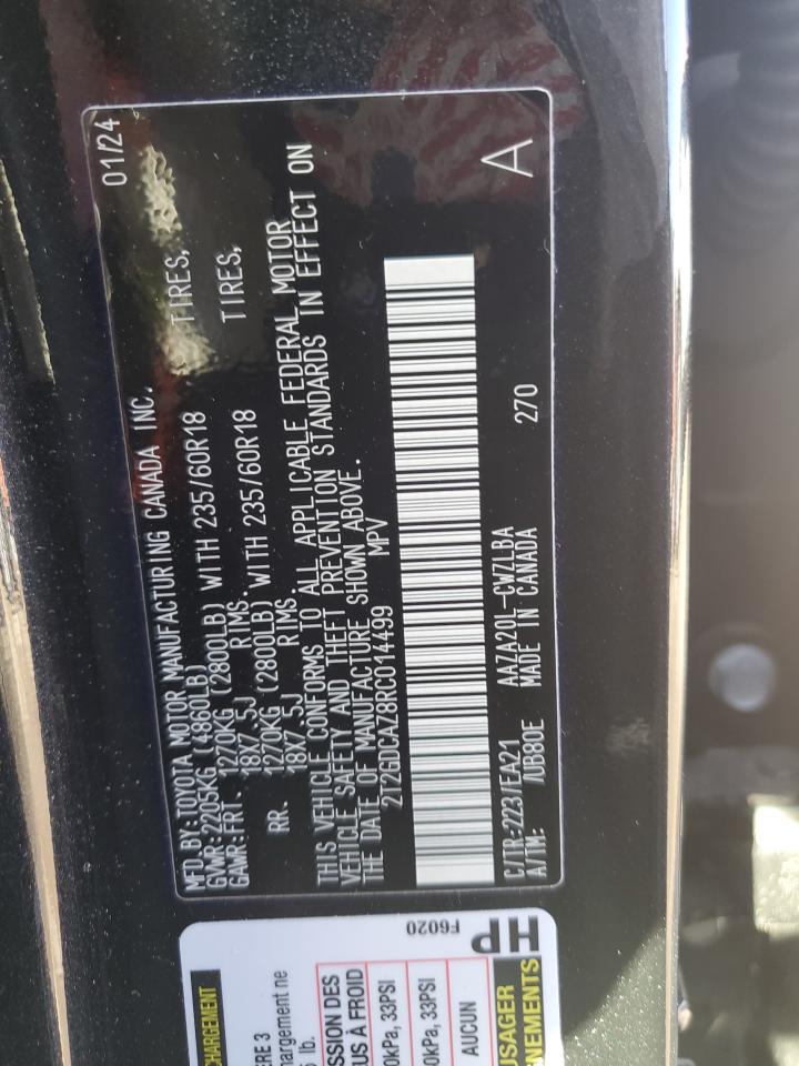 2024 LEXUS NX 250 PREMIUM VIN:2T2GDCAZ8RC014499