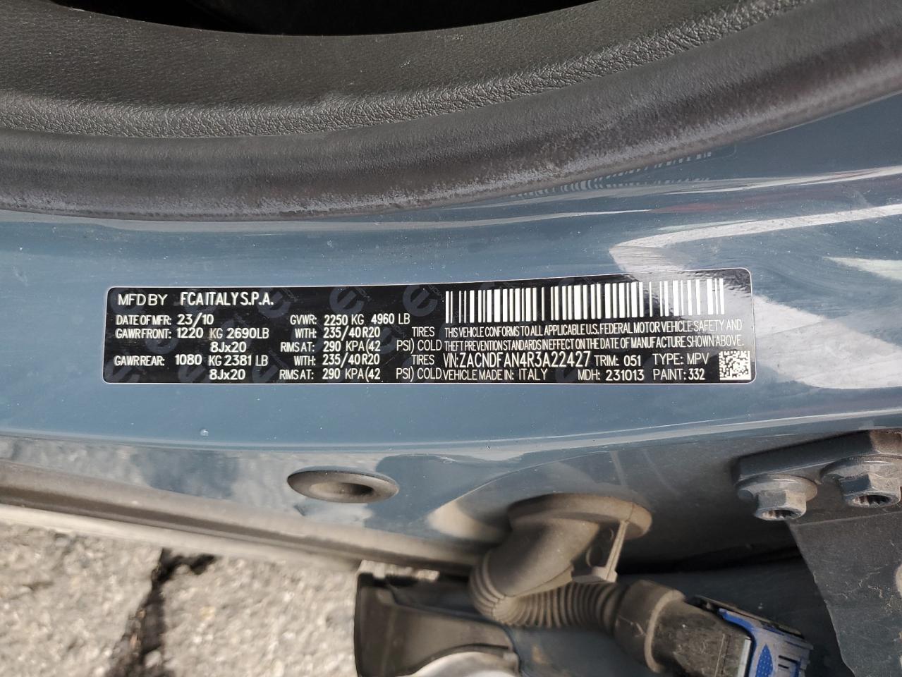 2024 DODGE HORNET GT VIN:ZACNDFAN4R3A22427