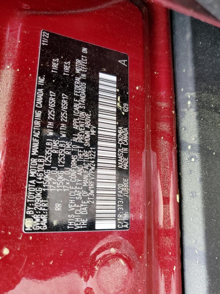 2023 TOYOTA RAV4 XLE VIN:2T3W1RFV7PW241221