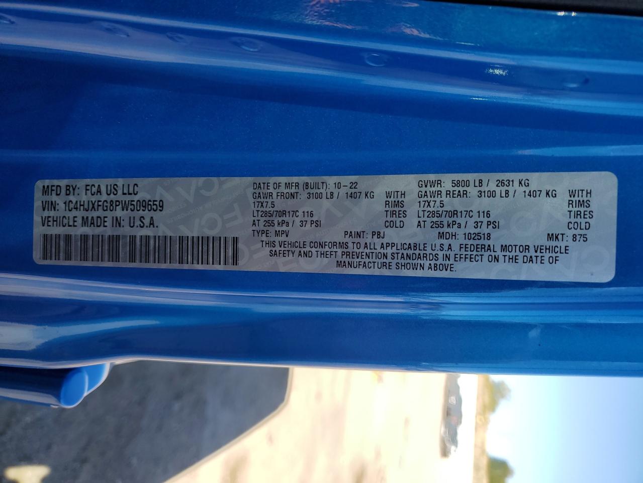 2023 JEEP WRANGLER RUBICON VIN:1C4HJXFG8PW509659
