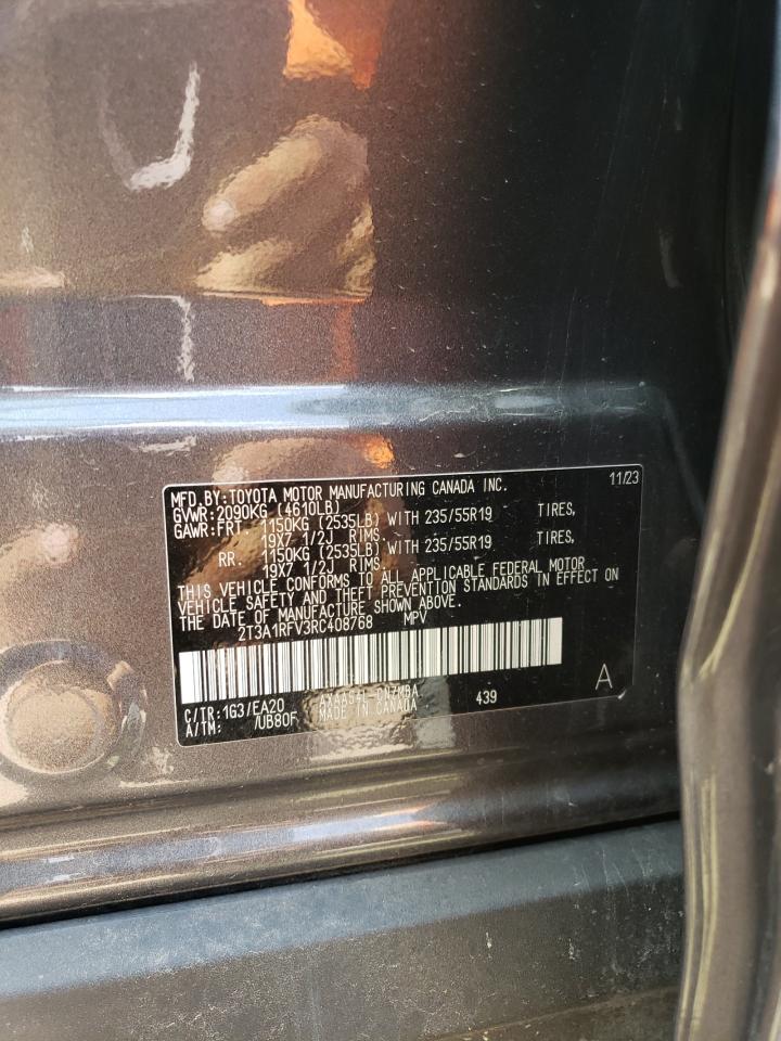 2024 TOYOTA RAV4 XLE PREMIUM VIN:2T3A1RFV3RC408768