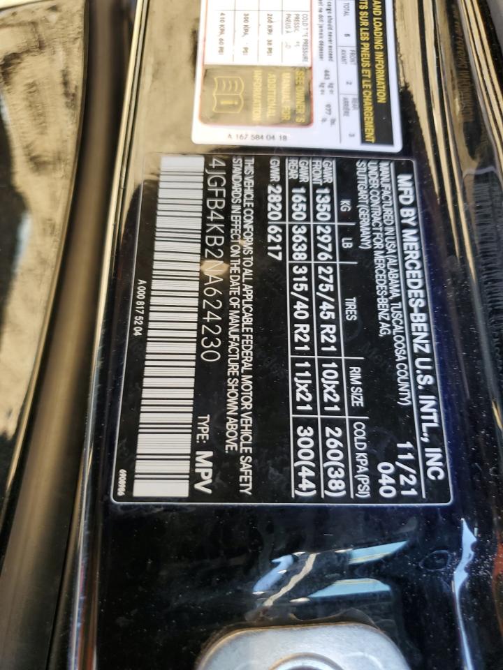 2022 MERCEDES-BENZ GLE 350 4MATIC VIN:4JGFB4KB2NA624230