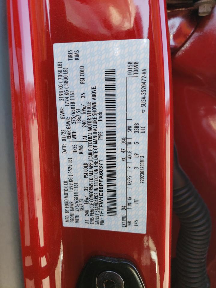 2023 FORD F150 SUPERCREW VIN:1FTFW1E88PFA60371