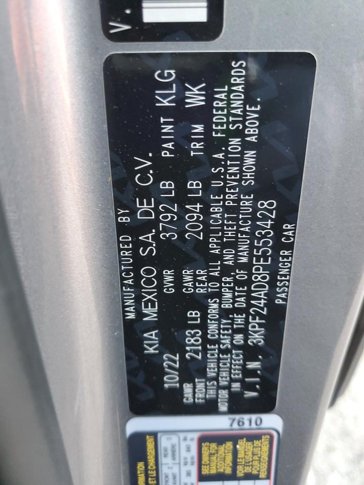 2023 KIA FORTE LX VIN:3KPF24AD8PE553428