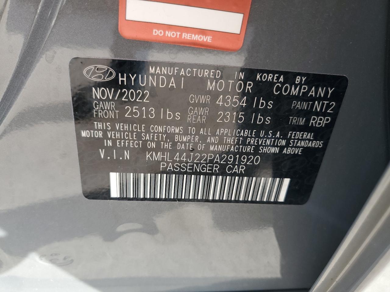 2023 HYUNDAI SONATA SEL PLUS VIN:KMHL44J22PA291920