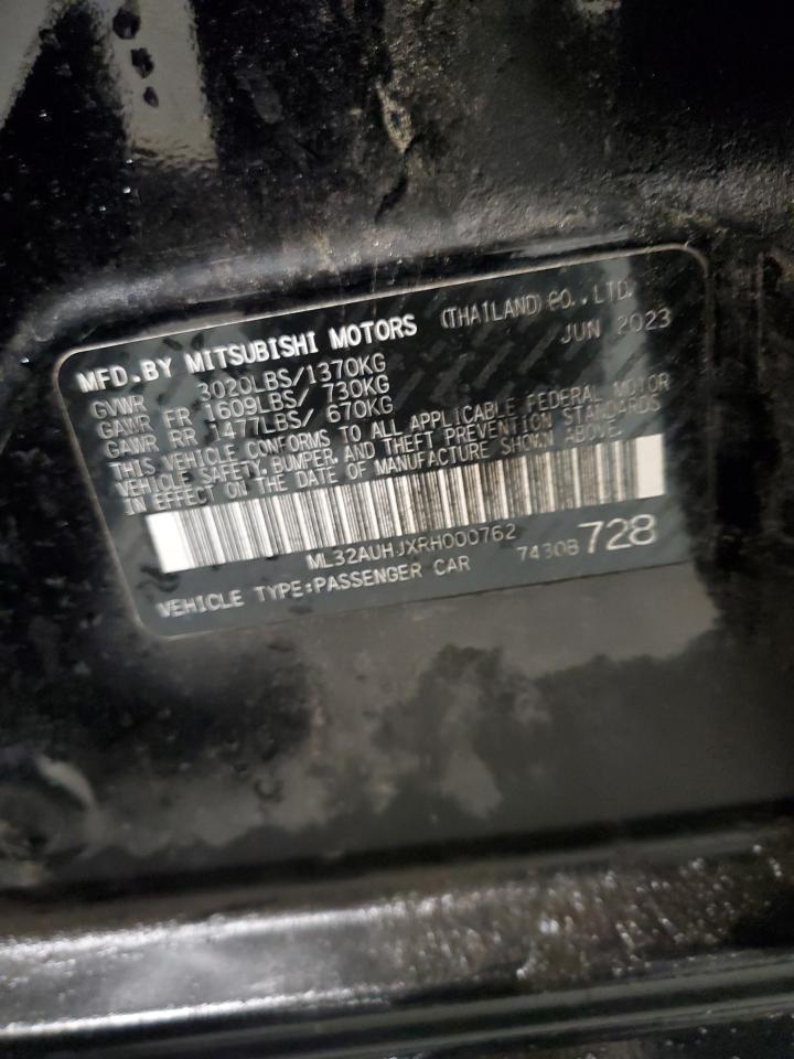 2024 MITSUBISHI MIRAGE ES VIN:ML32AUHJXRH000762