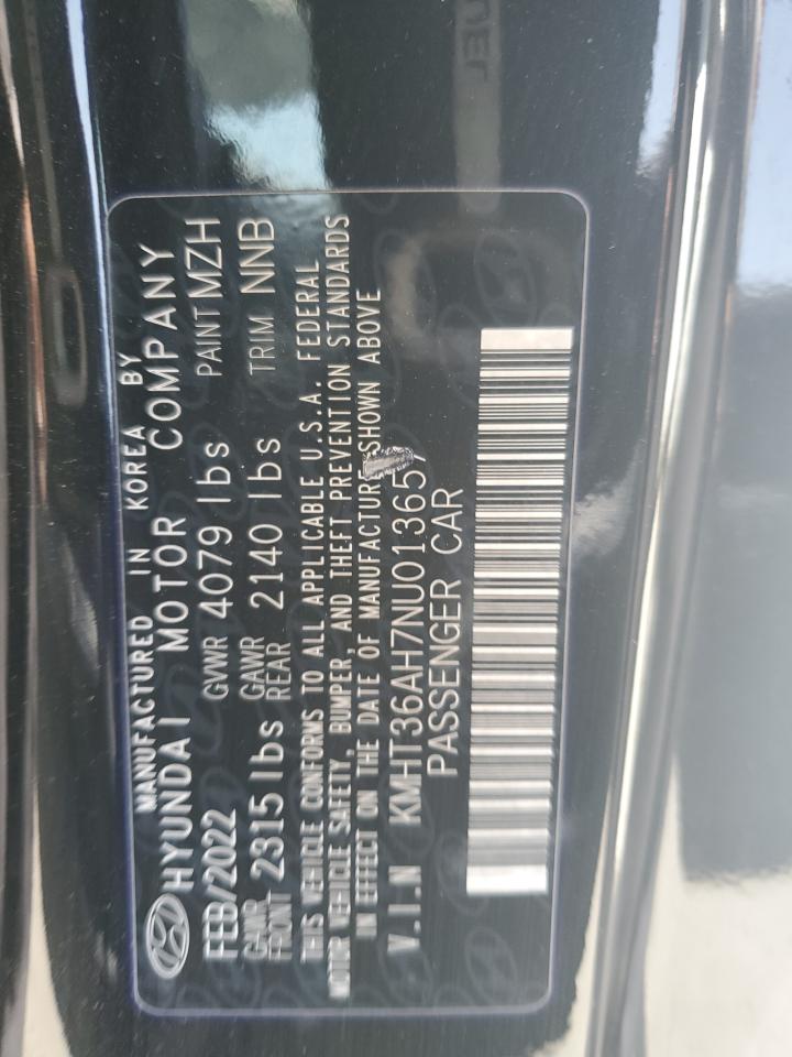 2022 HYUNDAI VELOSTER N VIN:KMHT36AH7NU013657