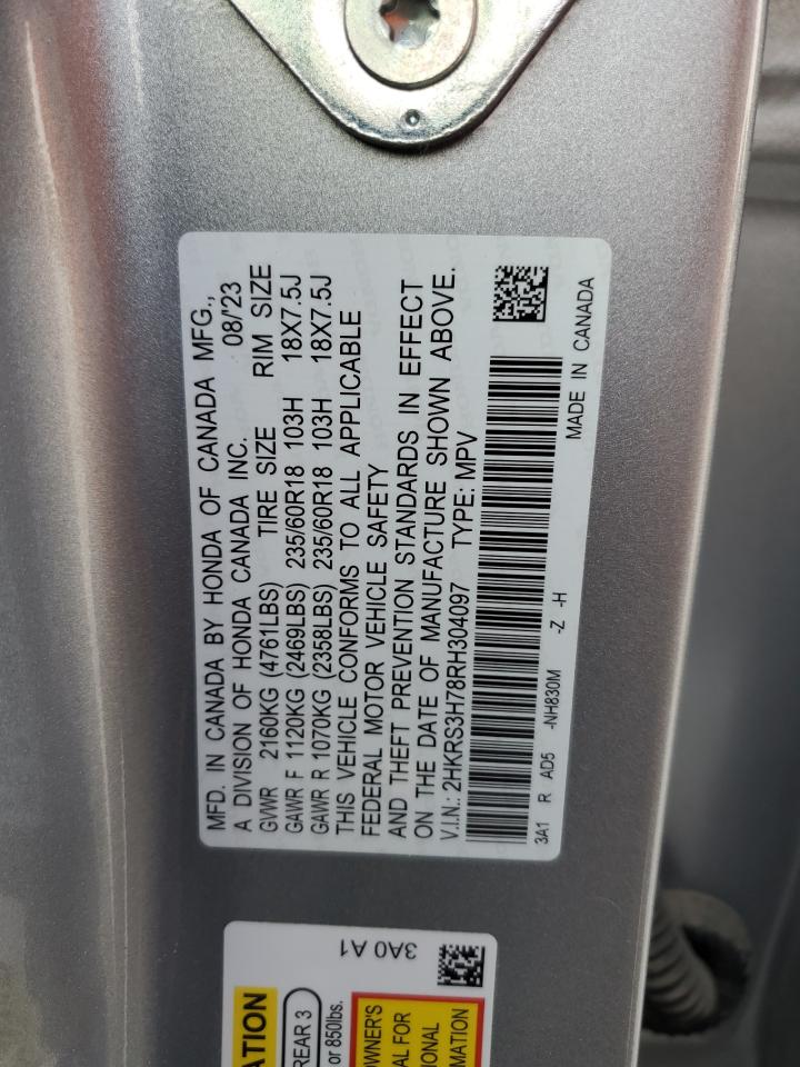 2024 HONDA CR-V EXL VIN:2HKRS3H78RH304097