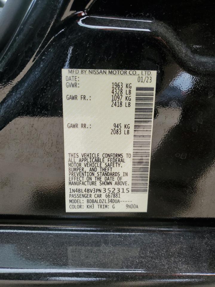 2023 NISSAN ALTIMA S VIN:1N4BL4BV3PN352315
