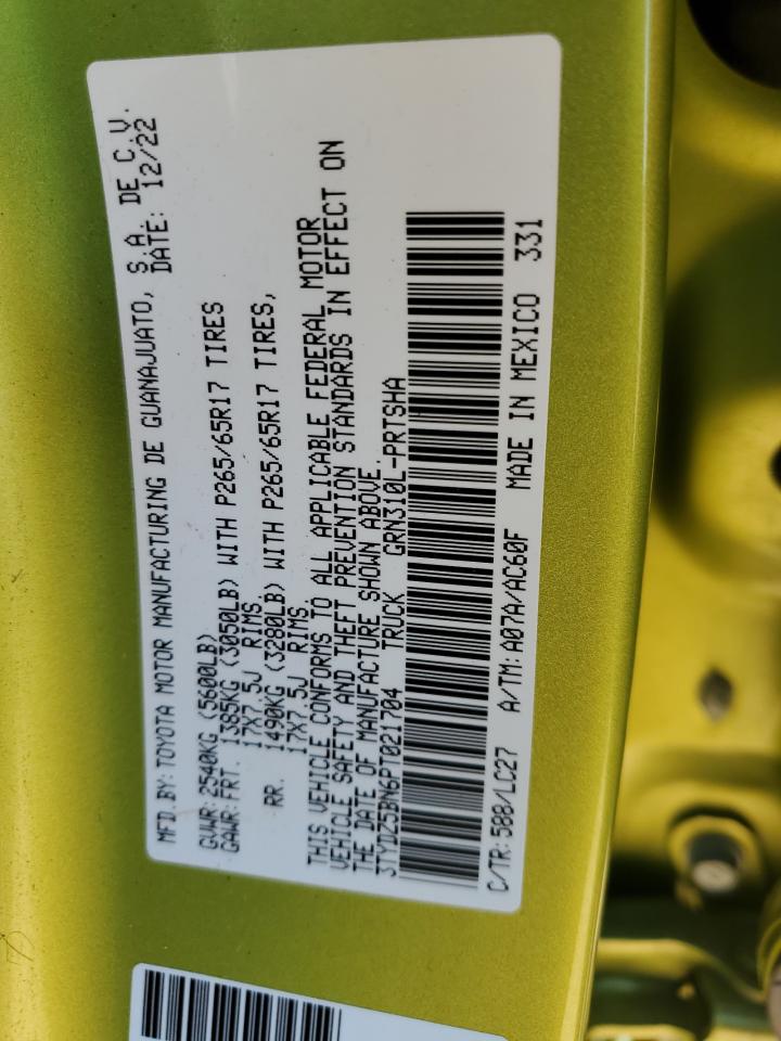 2023 TOYOTA TACOMA DOUBLE CAB VIN:3TYDZ5BN6PT021704