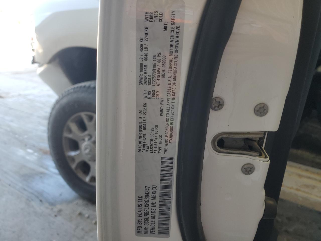 2024 RAM 2500 LARAMIE VIN:3C6UR5FLXRG304247