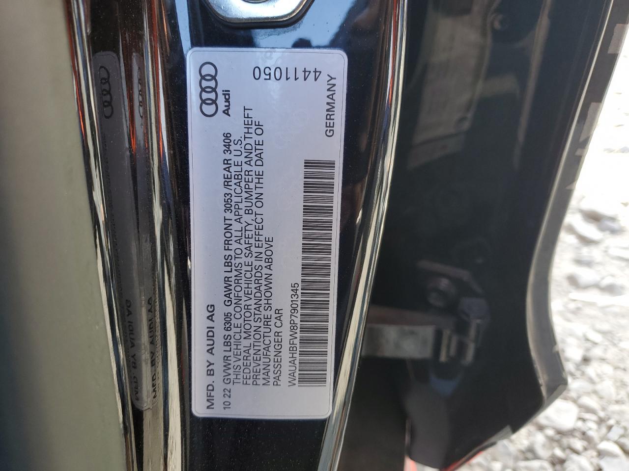 2023 AUDI RS E-TRON GT VIN:WAUAHBFW8P7901345