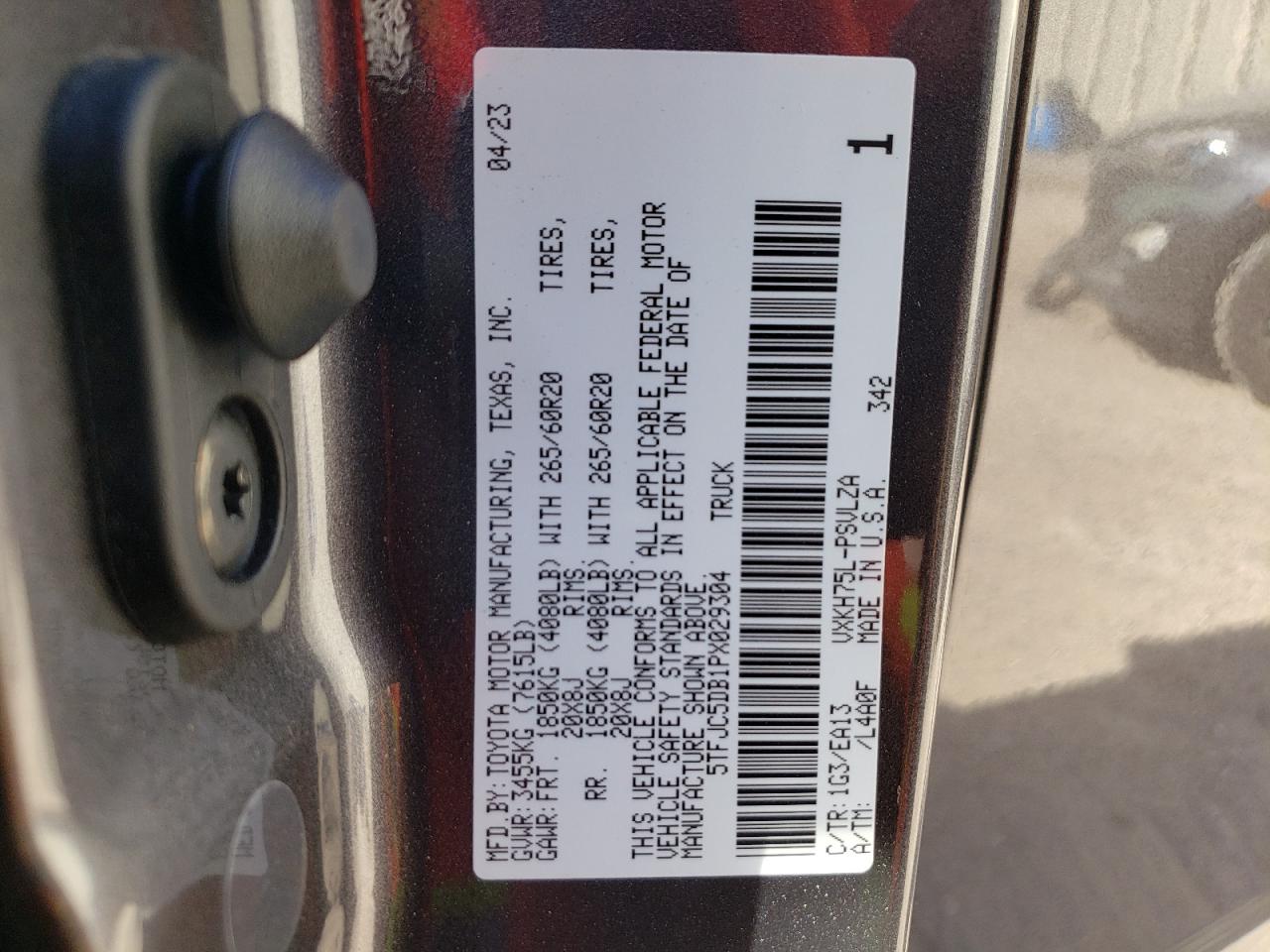 2023 TOYOTA TUNDRA CREWMAX LIMITED VIN:5TFJC5DB1PX029304