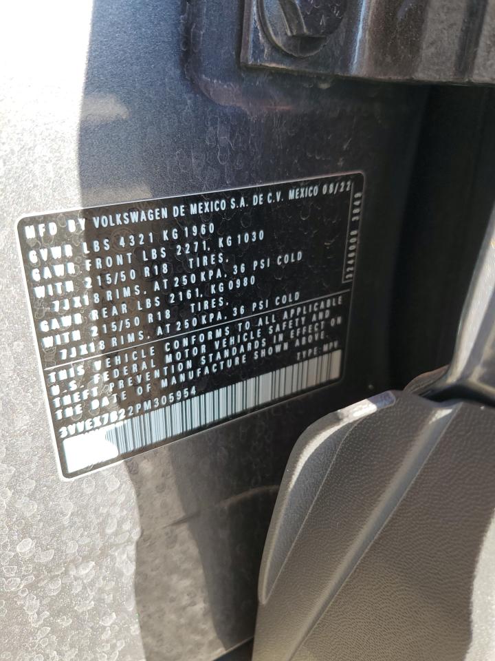 2023 VOLKSWAGEN TAOS SE VIN:3VVEX7B22PM305954