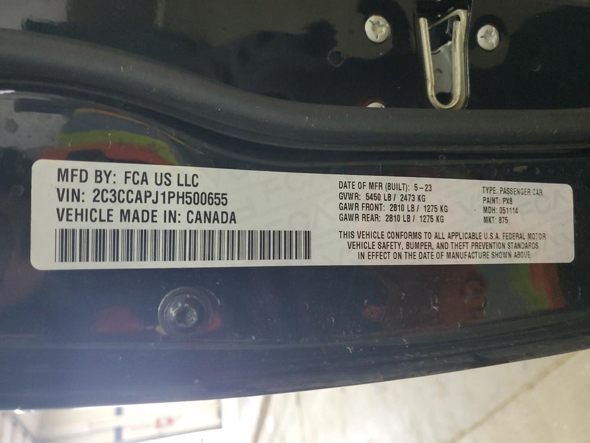 2023 CHRYSLER 300C VIN:2C3CCAPJ1PH500655