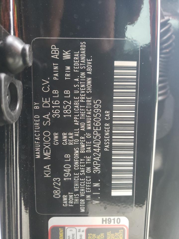 2023 KIA RIO LX VIN:3KPA24AD5PE605995