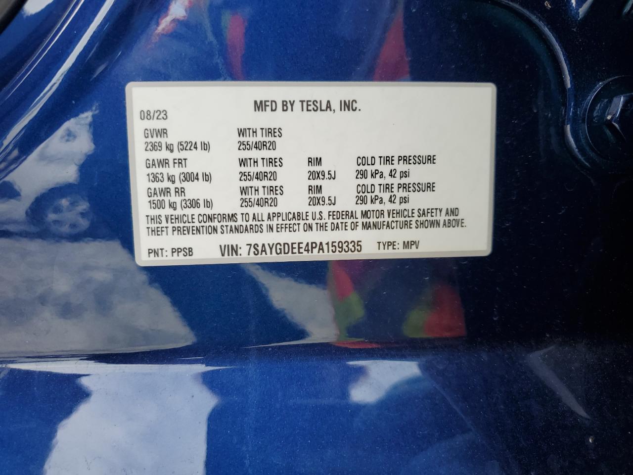2023 TESLA MODEL Y VIN:7SAYGDEE4PA159335