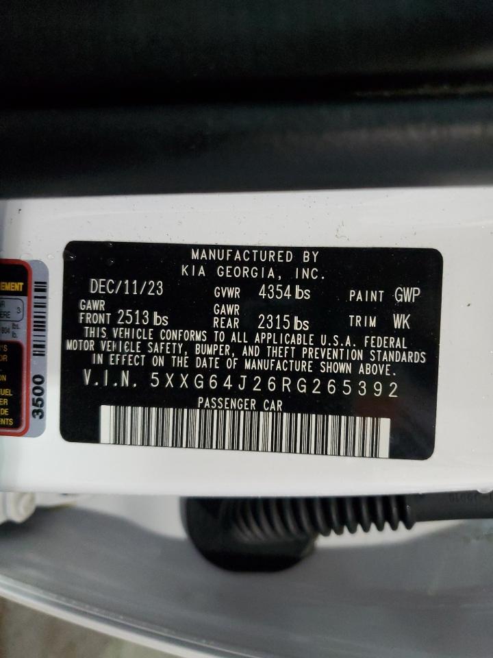 2024 KIA K5 GT LINE VIN:5XXG64J26RG265392