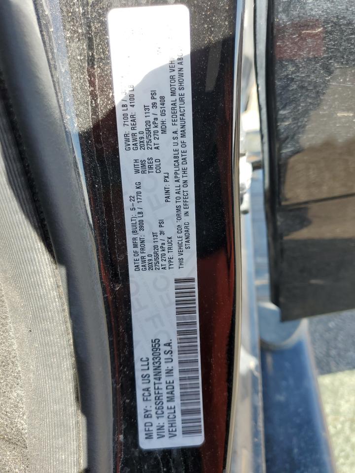 2022 RAM 1500 BIG HORN/LONE STAR VIN:1C6SRFFT4NN330955