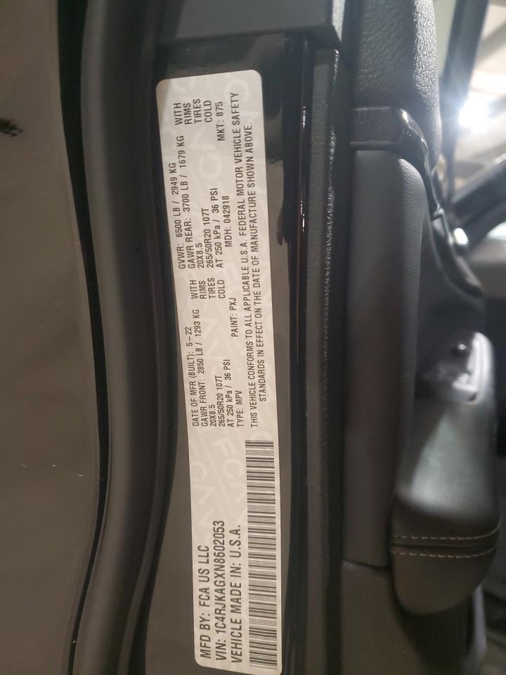 2022 JEEP GRAND CHEROKEE L LAREDO VIN:1C4RJKAGXN8602053