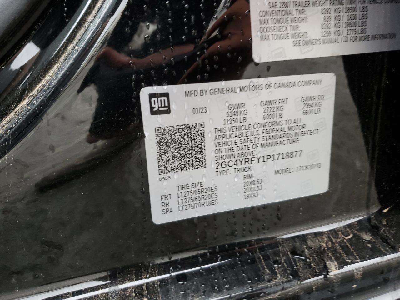 2023 CHEVROLET SILVERADO K2500 HIGH COUNTRY VIN:2GC4YREY1P1718877