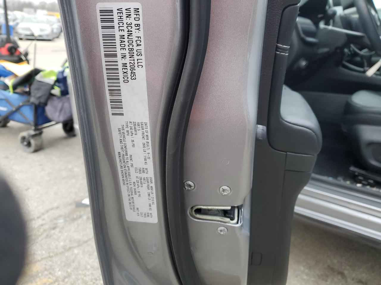 2022 JEEP COMPASS LIMITED VIN:3C4NJDCB0NT206453