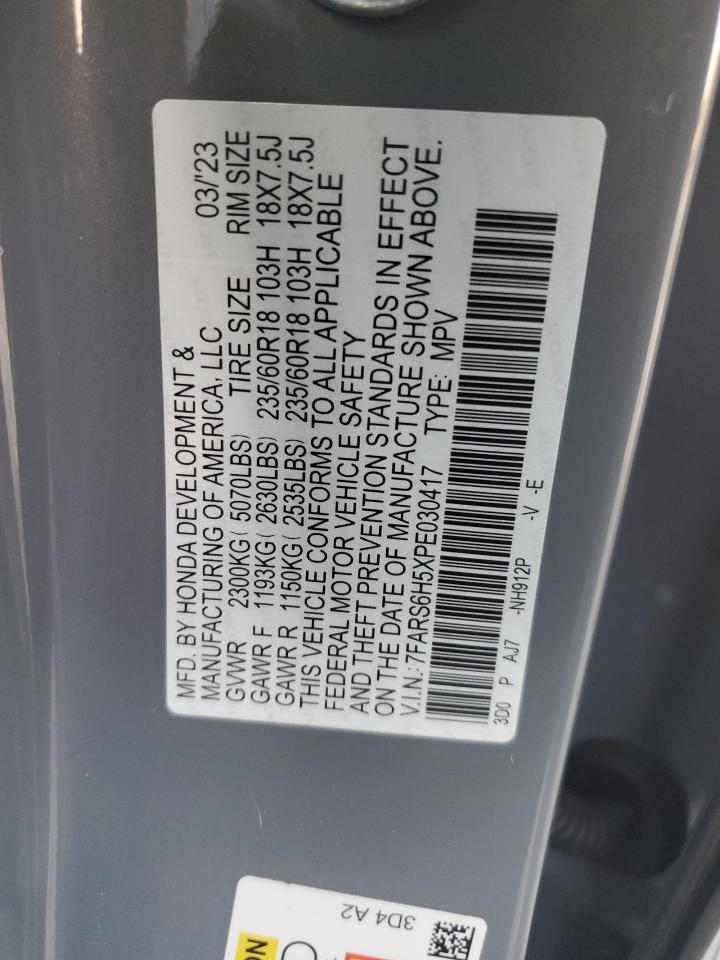 2023 HONDA CR-V SPORT VIN:7FARS6H5XPE030417
