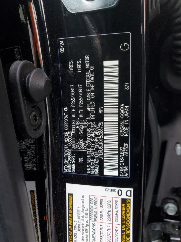 2024 TOYOTA 4RUNNER SR5/SR5 PREMIUM VIN:JTENU5JRXR6286725