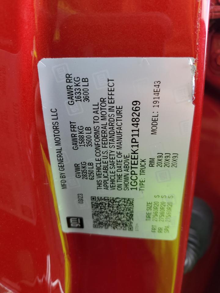 2023 CHEVROLET COLORADO TRAIL BOSS VIN:1GCPTEEK1P1148269