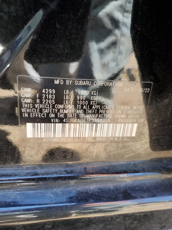 2023 SUBARU IMPREZA VIN:4S3GKAB61P3600325