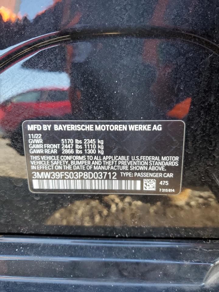 2023 BMW 330XE VIN:3MW39FS03P8D03712