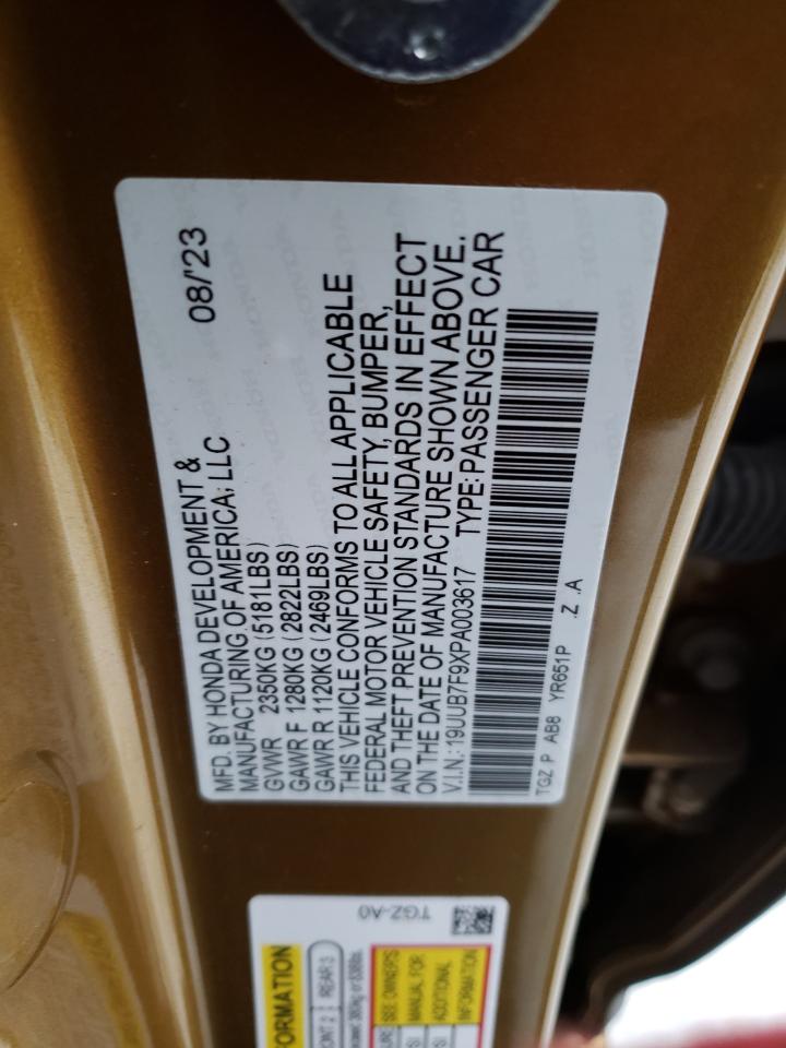 2023 ACURA TLX TYPE S VIN:19UUB7F9XPA003617
