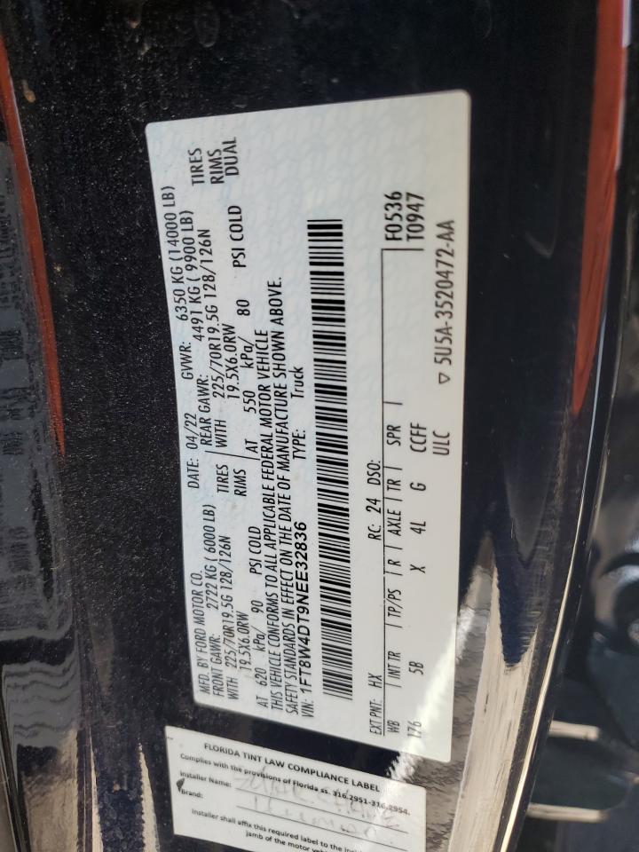 2022 FORD F450 SUPER DUTY VIN:1FT8W4DT9NEE32836