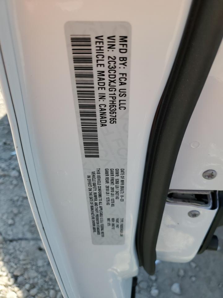 2023 DODGE CHARGER SXT VIN:2C3CDXJG1PH636765