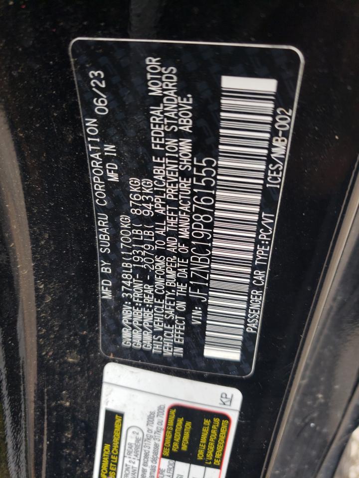 2023 TOYOTA GR 86 VIN:JF1ZNBC19P8761555