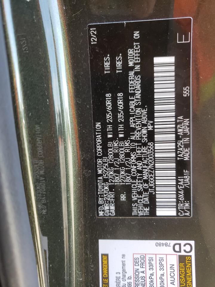 2022 LEXUS NX 350 VIN:JTJGGCEZ7N2003568