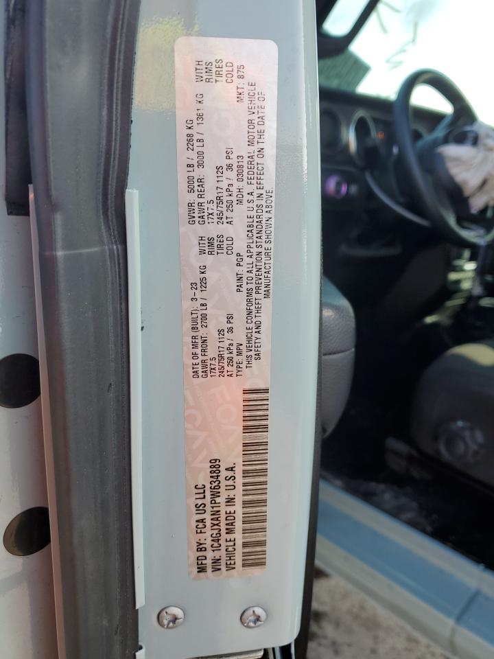 2023 JEEP WRANGLER SPORT VIN:1C4GJXAN1PW634889