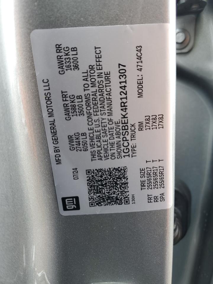 2024 CHEVROLET COLORADO VIN:1GCPSBEK4R1241307