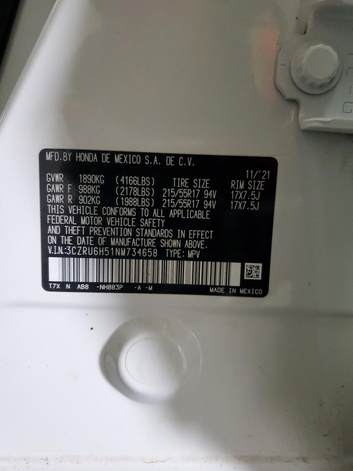 2022 HONDA HR-V EX VIN:JH4DC43591S001417