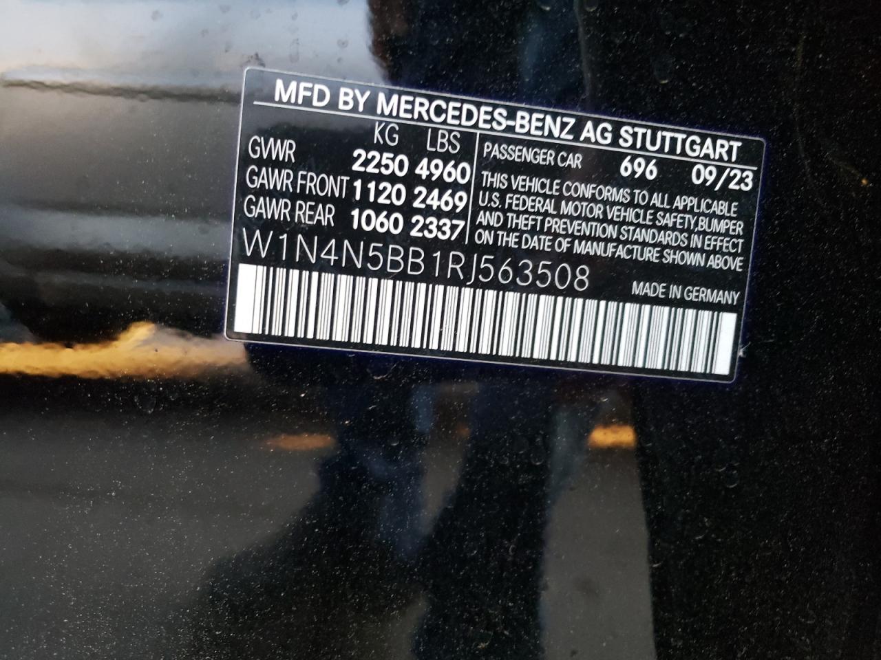 2024 MERCEDES-BENZ GLA 35 AMG VIN:W1N4N5BB1RJ563508