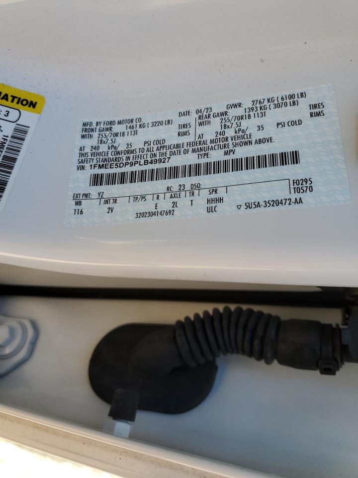 2023 FORD BRONCO BASE VIN:1FMEE5DP9PLB49927
